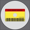 Stregkodeetiket til DVD/CD-ROM 50x80/�117 acetat, GUL/FARVET m/print m/tr�d